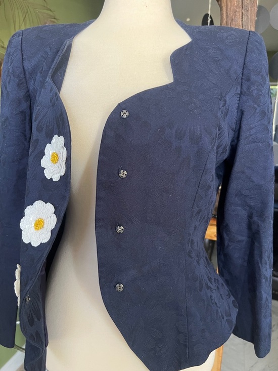 Warren Petite Sarks Fifth Ave Vintage 80,s blue navy blazer size 8 - Picture 5 of 9